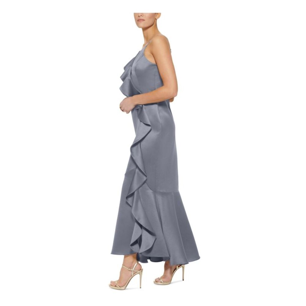 DKNY Womens Light Blue Adjustable Flounce Hem Spaghetti Strap Mermaid Dress 6 - Picture 3 of 3